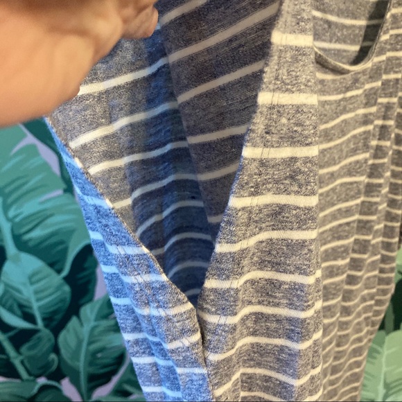 Liz Claiborne 1x Blue Sailor Stripe Sleeveless T - Picture 6 of 8